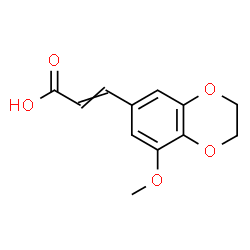 ChemSpider 2D Image | 3-(8-Methoxy-2,3-dihydro-1,4-benzodioxin-6-yl)acrylic acid | C12H12O5