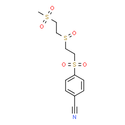 ChemSpider 2D Image | 4-[(2-{[2-(Methylsulfonyl)ethyl]sulfinyl}ethyl)sulfonyl]benzonitrile | C12H15NO5S3