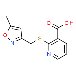 ChemSpider 2D Image | 2-{[(5-methylisoxazol-3-yl)methyl]thio}nicotinic acid | C11H10N2O3S
