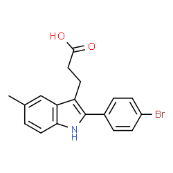 ChemSpider 2D Image | 3-[2-(4-Bromophenyl)-5-methyl-1H-indol-3-yl]propanoic acid | C18H16BrNO2