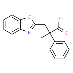 ChemSpider 2D Image | 3-(1,3-Benzothiazol-2-yl)-2-methyl-2-phenylpropanoic acid | C17H15NO2S