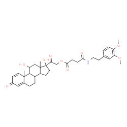 ChemSpider 2D Image | 11,17-Dihydroxy-3,20-dioxopregna-1,4-dien-21-yl 4-{[2-(3,4-dimethoxyphenyl)ethyl]amino}-4-oxobutanoate | C35H45NO9