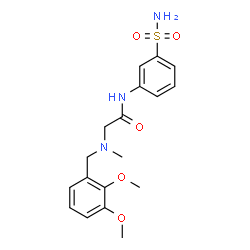 ChemSpider 2D Image | N~2~-(2,3-Dimethoxybenzyl)-N~2~-methyl-N-(3-sulfamoylphenyl)glycinamide | C18H23N3O5S