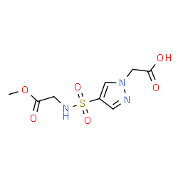 ChemSpider 2D Image | {4-[(2-Methoxy-2-oxoethyl)sulfamoyl]-1H-pyrazol-1-yl}acetic acid | C8H11N3O6S