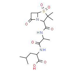 ChemSpider 2D Image | N-[(3,3-Dimethyl-4,4-dioxido-7-oxo-4-thia-1-azabicyclo[3.2.0]hept-2-yl)carbonyl]alanylleucine | C17H27N3O7S