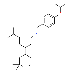 ChemSpider 2D Image | 3-(2,2-Dimethyltetrahydro-2H-pyran-4-yl)-N-(4-isopropoxybenzyl)-6-methyl-1-heptanamine | C25H43NO2
