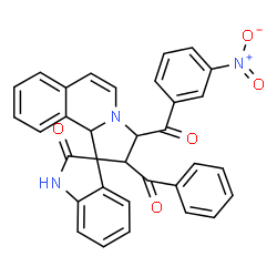 ChemSpider 2D Image | 2'-Benzoyl-3'-(3-nitrobenzoyl)-2',3'-dihydro-10b'H-spiro[indole-3,1'-pyrrolo[2,1-a]isoquinolin]-2(1H)-one | C33H23N3O5