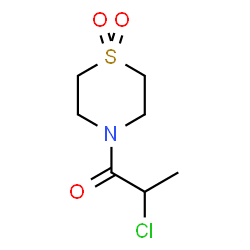 ChemSpider 2D Image | 2-Chloro-1-(1,1-dioxido-4-thiomorpholinyl)-1-propanone | C7H12ClNO3S