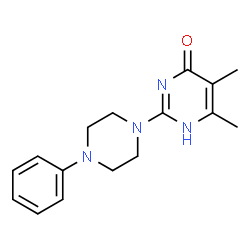 ChemSpider 2D Image | 5,6-Dimethyl-2-(4-phenyl-1-piperazinyl)-4(1H)-pyrimidinone | C16H20N4O