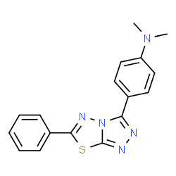ChemSpider 2D Image | N,N-Dimethyl-4-(6-phenyl[1,2,4]triazolo[3,4-b][1,3,4]thiadiazol-3-yl)aniline | C17H15N5S