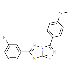 ChemSpider 2D Image | 6-(3-Fluorophenyl)-3-(4-methoxyphenyl)[1,2,4]triazolo[3,4-b][1,3,4]thiadiazole | C16H11FN4OS
