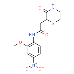 ChemSpider 2D Image | N-(2-Methoxy-4-nitrophenyl)-2-(3-oxo-2-thiomorpholinyl)acetamide | C13H15N3O5S