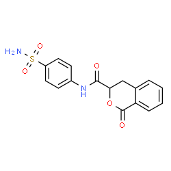 ChemSpider 2D Image | 1-Oxo-N-(4-sulfamoylphenyl)-3,4-dihydro-1H-isochromene-3-carboxamide | C16H14N2O5S