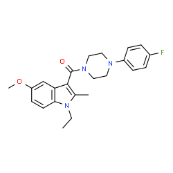 ChemSpider 2D Image | (1-Ethyl-5-methoxy-2-methyl-1H-indol-3-yl)[4-(4-fluorophenyl)-1-piperazinyl]methanone | C23H26FN3O2