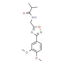 ChemSpider 2D Image | N-{[3-(3,4-Dimethoxyphenyl)-1,2,4-oxadiazol-5-yl]methyl}-2-methylpropanamide | C15H19N3O4