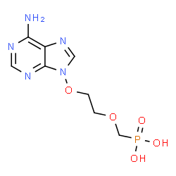 ChemSpider 2D Image | ({2-[(6-Amino-9H-purin-9-yl)oxy]ethoxy}methyl)phosphonic acid | C8H12N5O5P