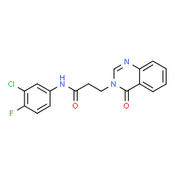 ChemSpider 2D Image | N-(3-Chloro-4-fluorophenyl)-3-(4-oxo-3(4H)-quinazolinyl)propanamide | C17H13ClFN3O2
