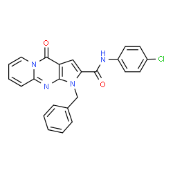 ChemSpider 2D Image | 1-Benzyl-N-(4-chlorophenyl)-4-oxo-1,4-dihydropyrido[1,2-a]pyrrolo[2,3-d]pyrimidine-2-carboxamide | C24H17ClN4O2