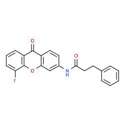 ChemSpider 2D Image | N-(5-Fluoro-9-oxo-9H-xanthen-3-yl)-3-phenylpropanamide | C22H16FNO3