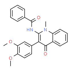 ChemSpider 2D Image | N-[3-(3,4-Dimethoxyphenyl)-1-methyl-4-oxo-1,4-dihydro-2-quinolinyl]benzamide | C25H22N2O4