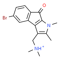 ChemSpider 2D Image | (5-Bromo-1,2-dimethyl-8-oxo-1,8-dihydroindeno[2,1-b]pyrrol-3-yl)-N,N-dimethylmethanaminium | C16H18BrN2O