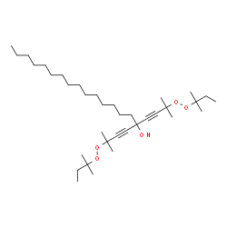 ChemSpider 2D Image | 2-Methyl-2-[(2-methyl-2-butanyl)peroxy]-5-{3-methyl-3-[(2-methyl-2-butanyl)peroxy]-1-butyn-1-yl}-3-icosyn-5-ol | C36H66O5