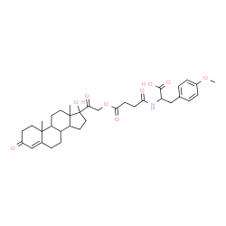 ChemSpider 2D Image | N-{4-[(17-Hydroxy-3,20-dioxopregn-4-en-21-yl)oxy]-4-oxobutanoyl}-O-methyltyrosine | C35H45NO9