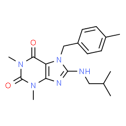ChemSpider 2D Image | 8-(isobutylamino)-1,3-dimethyl-7-(4-methylbenzyl)-1H-purine-2,6(3H,7H)-dione | C19H25N5O2