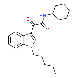 ChemSpider 2D Image | N-Cyclohexyl-2-oxo-2-(1-pentyl-1H-indol-3-yl)acetamide | C21H28N2O2