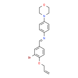ChemSpider 2D Image | N-{(E)-[4-(Allyloxy)-3-bromophenyl]methylene}-4-(morpholin-4-yl)aniline | C20H21BrN2O2
