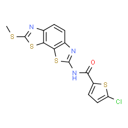 ChemSpider 2D Image | 5-Chloro-N-[7-(methylsulfanyl)[1,3]thiazolo[4,5-g][1,3]benzothiazol-2-yl]-2-thiophenecarboxamide | C14H8ClN3OS4