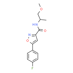 ChemSpider 2D Image | 5-(4-Fluorophenyl)-N-(1-methoxy-2-propanyl)-1,2-oxazole-3-carboxamide | C14H15FN2O3