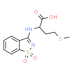 ChemSpider 2D Image | N-(1,1-Dioxido-1,2-benzothiazol-3-yl)methionine | C12H14N2O4S2