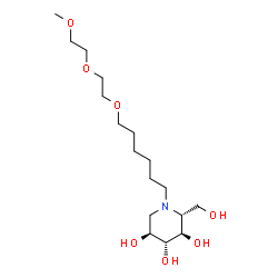 ChemSpider 2D Image | (2R,3R,4R,5S)-2-(Hydroxymethyl)-1-{6-[2-(2-methoxyethoxy)ethoxy]hexyl}-3,4,5-piperidinetriol | C17H35NO7