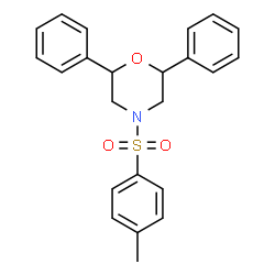 ChemSpider 2D Image | 4-[(4-Methylphenyl)sulfonyl]-2,6-diphenylmorpholine | C23H23NO3S
