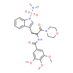 ChemSpider 2D Image | N-{1-[1-(Dimethylsulfamoyl)-1H-indol-3-yl]-3-(4-morpholinyl)-3-oxo-1-propen-2-yl}-3,4,5-trimethoxybenzamide | C27H32N4O8S