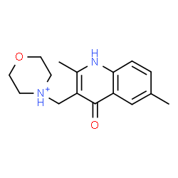 ChemSpider 2D Image | 4-[(2,6-Dimethyl-4-oxo-1,4-dihydro-3-quinolinyl)methyl]morpholin-4-ium | C16H21N2O2