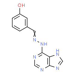 ChemSpider 2D Image | 3-[(7H-Purin-6-ylhydrazono)methyl]phenol | C12H10N6O