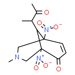 ChemSpider 2D Image | 3-Methyl-1,5-dinitro-9-(3-oxo-2-butanyl)-3-azabicyclo[3.3.1]non-7-en-6-one | C13H17N3O6