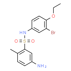 ChemSpider 2D Image | 5-Amino-N-(3-bromo-4-ethoxyphenyl)-2-methylbenzenesulfonamide | C15H17BrN2O3S