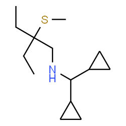 ChemSpider 2D Image | N-(Dicyclopropylmethyl)-2-ethyl-2-(methylsulfanyl)-1-butanamine | C14H27NS