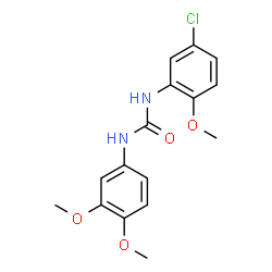 ChemSpider 2D Image | 1-(5-Chloro-2-methoxyphenyl)-3-(3,4-dimethoxyphenyl)urea | C16H17ClN2O4