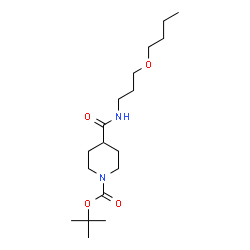 ChemSpider 2D Image | 2-Methyl-2-propanyl 4-[(3-butoxypropyl)carbamoyl]-1-piperidinecarboxylate | C18H34N2O4