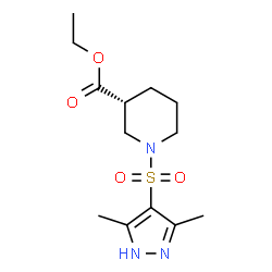 ChemSpider 2D Image | Ethyl (3R)-1-[(3,5-dimethyl-1H-pyrazol-4-yl)sulfonyl]-3-piperidinecarboxylate | C13H21N3O4S