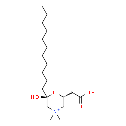 ChemSpider 2D Image | (2S,6R)-6-(Carboxymethyl)-2-hydroxy-4,4-dimethyl-2-undecylmorpholin-4-ium | C19H38NO4
