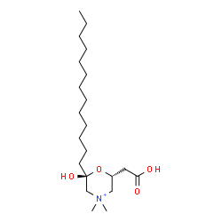 ChemSpider 2D Image | (2S,6R)-6-(Carboxymethyl)-2-hydroxy-4,4-dimethyl-2-tridecylmorpholin-4-ium | C21H42NO4
