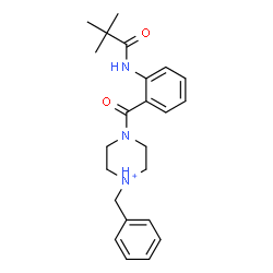 ChemSpider 2D Image | 1-Benzyl-4-{2-[(2,2-dimethylpropanoyl)amino]benzoyl}piperazin-1-ium | C23H30N3O2
