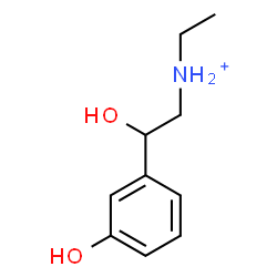 ChemSpider 2D Image | N-Ethyl-2-hydroxy-2-(3-hydroxyphenyl)ethanaminium | C10H16NO2