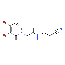 ChemSpider 2D Image | N-(2-Cyanoethyl)-2-(4,5-dibromo-6-oxo-1(6H)-pyridazinyl)acetamide | C9H8Br2N4O2