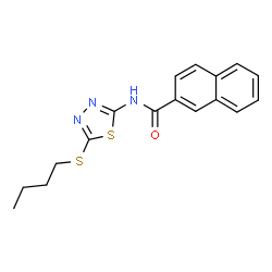 ChemSpider 2D Image | N-[5-(Butylsulfanyl)-1,3,4-thiadiazol-2-yl]-2-naphthamide | C17H17N3OS2